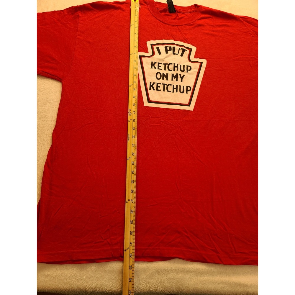 M&O Gold Men's XXL Red I Put Ketchup On My Ketchup Graphic TShirt Funny Food Tee - Picture 8 of 14